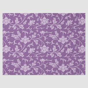 Papel De Seda Patrón floral púrpura y lavanda