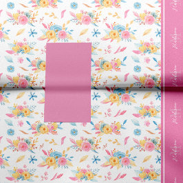 Papel De Seda Patrón floral rosa bonito monogramado
