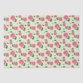 Papel De Seda Patrón floral rosa rosa rosa de color de agua chic