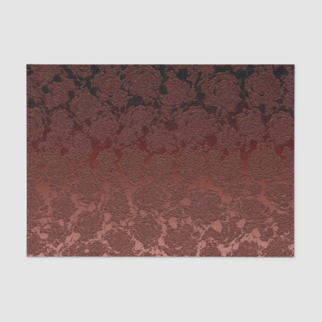 Papel De Seda Patrón floral rubio de otoño marrón  (Anverso)
