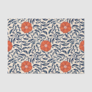 Papel De Seda Patrón floral sin costuras con flor naranja vibran