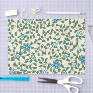 Papel De Seda Patrón floral sin costuras sobre fondo beige