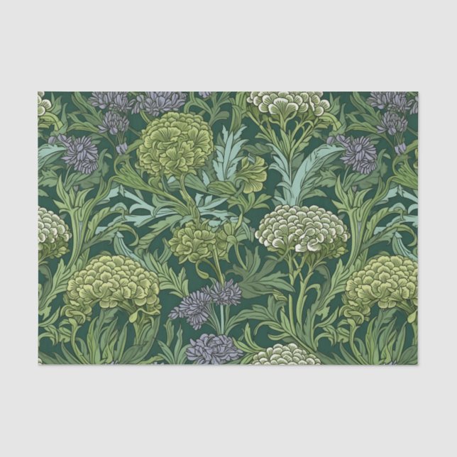 Papel De Seda Patrón floral sin fisuras al estilo de William Mor (Anverso)