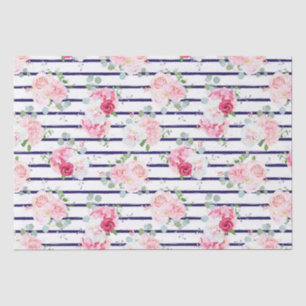 Papel De Seda Patrón floral sobre la peonía de los Rosas de band