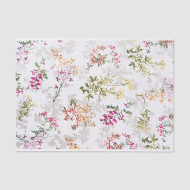 Papel De Seda Patrón floral suave (Anverso)