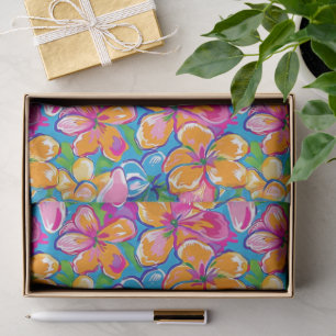 Papel De Seda Patrón Floral Tropical Colorido