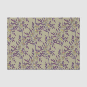 Papel De Seda Patrón floral vibrante con margaritas amarillas