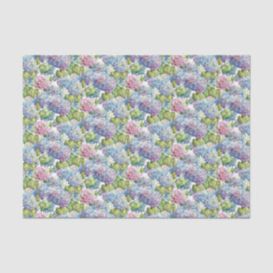 Papel De Seda Patrón floral vinatera azul rosa Hydrangea