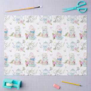 Papel De Seda Patrón Floral Vintage de Té Partido Victoriano Acu