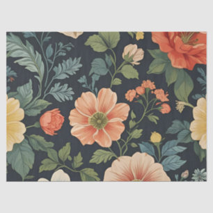 Papel De Seda Patrón floral vintage elegante