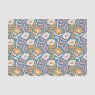 Papel De Seda Patrón floral vintage retro Groovy Pastel