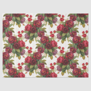 Papel De Seda patrón floral vintage rosas rojas fiesta