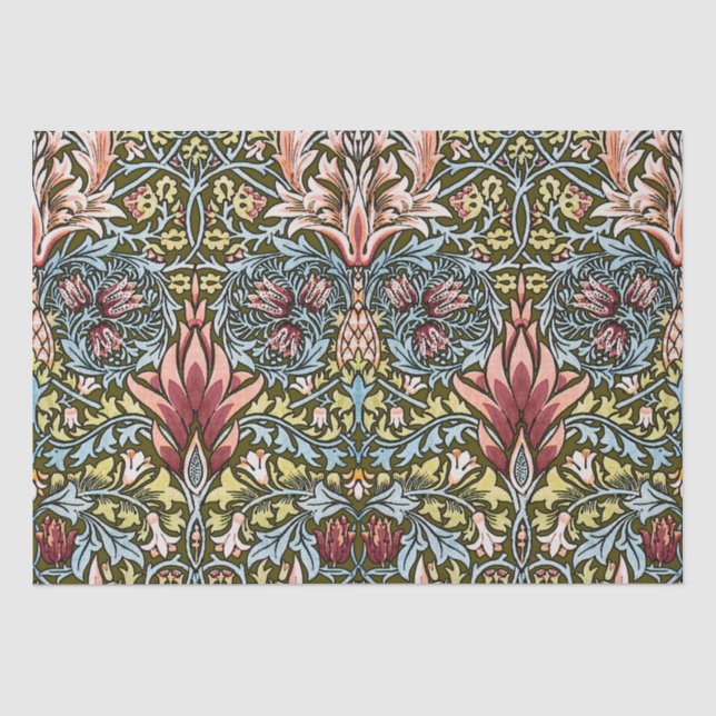 Papel De Seda Patrón floral William Morris Snakeshead (Anverso)