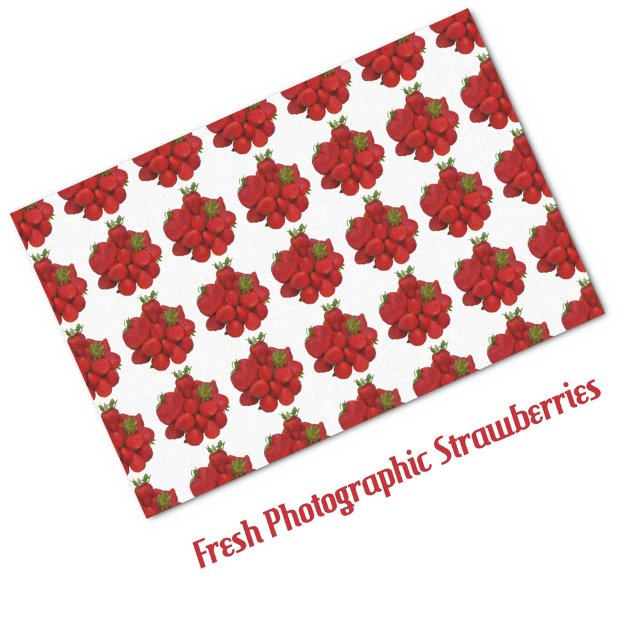 Papel De Seda Patrón fotográfico de fresas rojas (Subido por el creador)