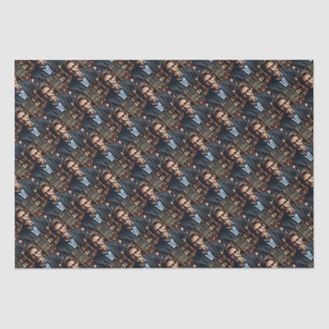 Papel De Seda Patrón fotográfico elegante personalizado de papá (Anverso)