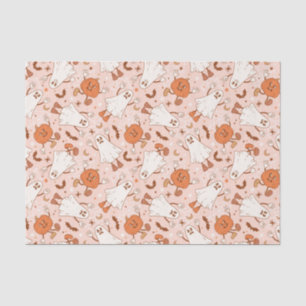 Papel De Seda Patrón Fun Retro Ghost & Jack-O-Lantern