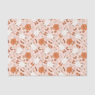 Papel De Seda Patrón Fun Retro Ghost & Jack-O-Lantern