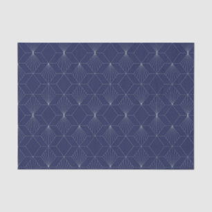 Papel De Seda Patrón geométrico abstracto Art Deco Azul oscuro