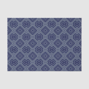 Papel De Seda Patrón geométrico abstracto azul vintage Art Deco