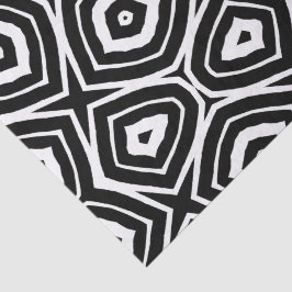 Papel De Seda Patrón geométrico abstracto en blanco y negro