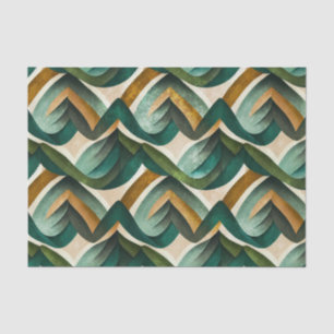 Papel De Seda Patrón geométrico abstracto moderno teal oro