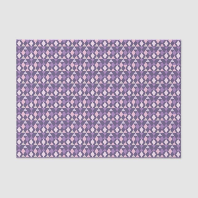 Papel De Seda Patrón geométrico árabe púrpura (Anverso)