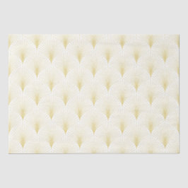 Papel De Seda Patrón Geométrico Art Deco En Oro Y Blanco