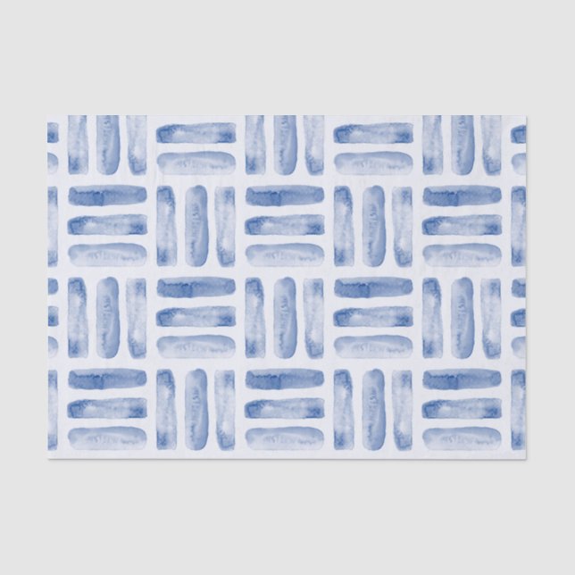 Papel De Seda patrón geométrico azul (Anverso)