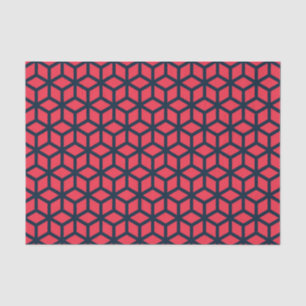 Papel De Seda Patrón geométrico azul oscuro rosado