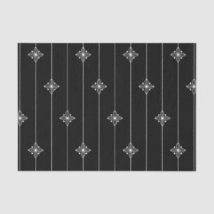 Papel De Seda Patrón geométrico blanco negro