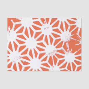 Papel De Seda Patrón geométrico blanco y naranja