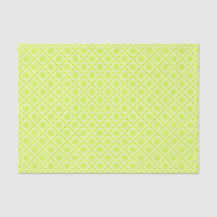 Papel De Seda Patrón geométrico chartreuse y blanco
