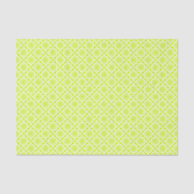 Papel De Seda Patrón geométrico chartreuse y blanco (Anverso)