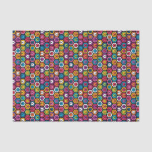 Papel De Seda Patrón geométrico colorido con hexágonos