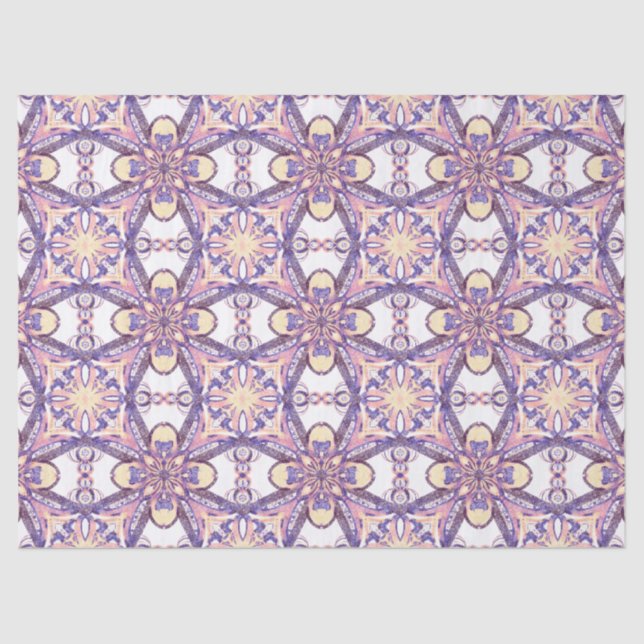 Papel De Seda Patrón geométrico cruzado - imitación de azulejos  (Anverso)