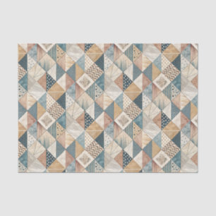 Papel De Seda Patrón geométrico cubista moderno abstracto de tri