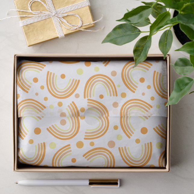 Papel De Seda Patrón geométrico de arco boho (Regalo )