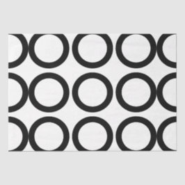 Papel De Seda Patrón geométrico de círculo blanco y negro