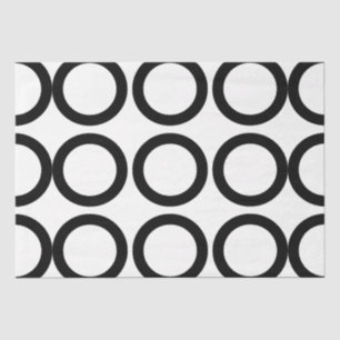 Papel De Seda Patrón geométrico de círculos en blanco y negro