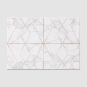 Papel De Seda Patrón geométrico de mármol de oro rosa