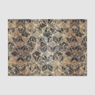 Papel De Seda Patrón geométrico de mármol y oro