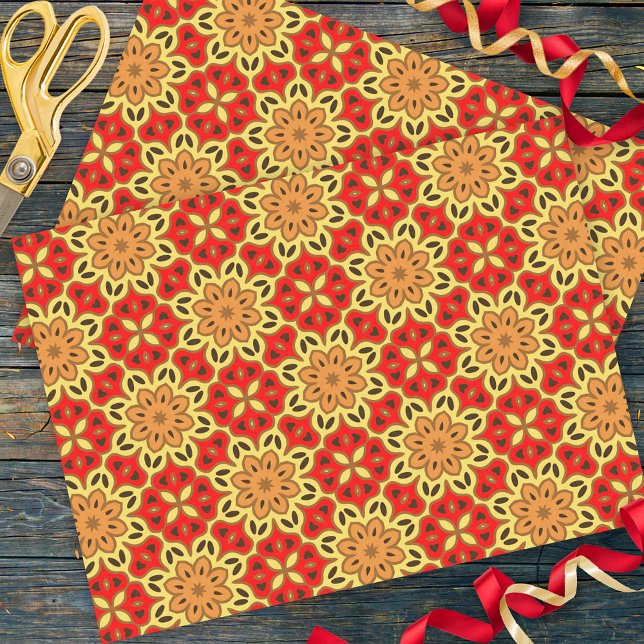 Papel De Seda Patrón geométrico de mosaico amarillo y Naranja ro (Subido por el creador)