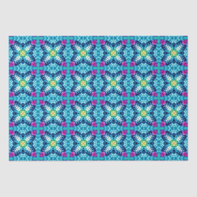 Papel De Seda Patrón geométrico de tinte de arco iris 8 (Anverso)