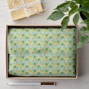 Papel De Seda Patrón geométrico de triángulo amarillo verde mode