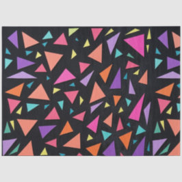 Papel De Seda Patrón geométrico de triángulo multicolor