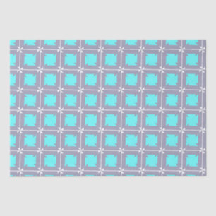 Papel De Seda Patrón geométrico de turquesa y gris