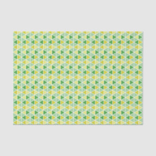 Papel De Seda Patrón geométrico del triángulo amarillo verde mod