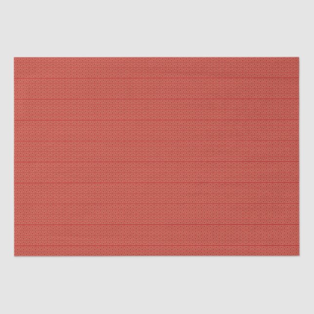 Papel De Seda Patrón geométrico elegante de oro y rojo triangula (Anverso)