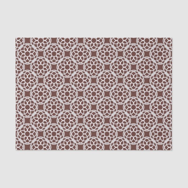 Papel De Seda Patrón geométrico marrón y blanco sin fisuras (Anverso)