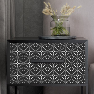 Papel De Seda Patrón geométrico mínimo de estilo negro y blanco